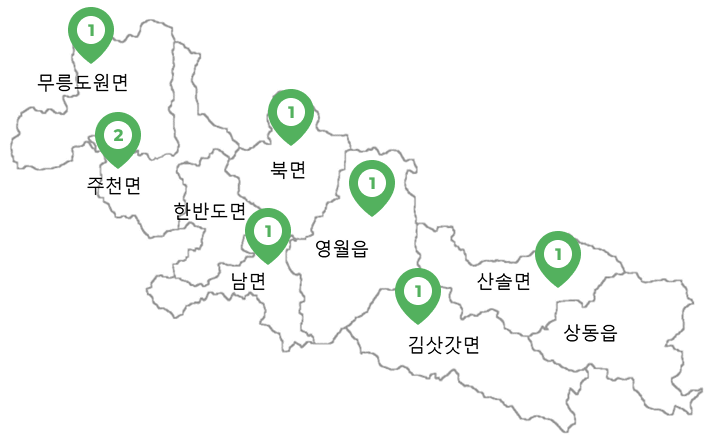 영월 지역 지도 2024